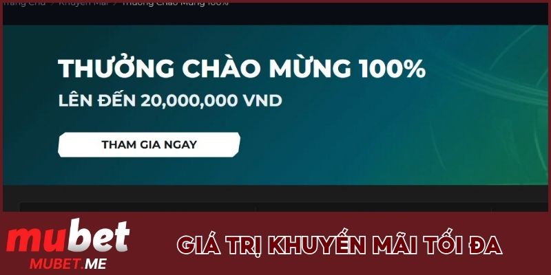 Giá trị khuyến mãi tối đa