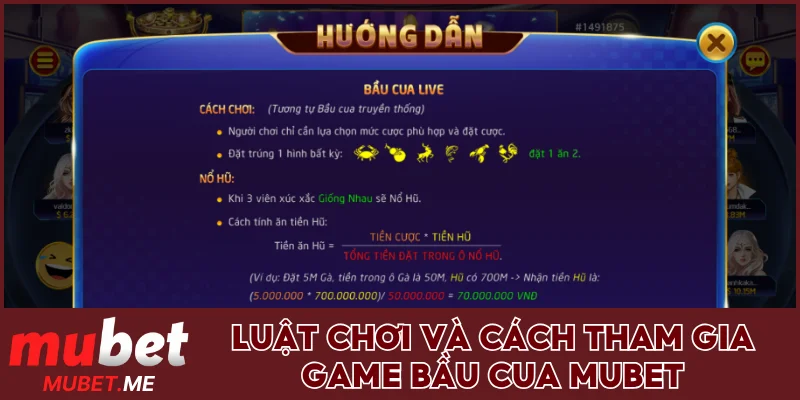 Luật chơi và cách tham gia game bầu cua MUBET