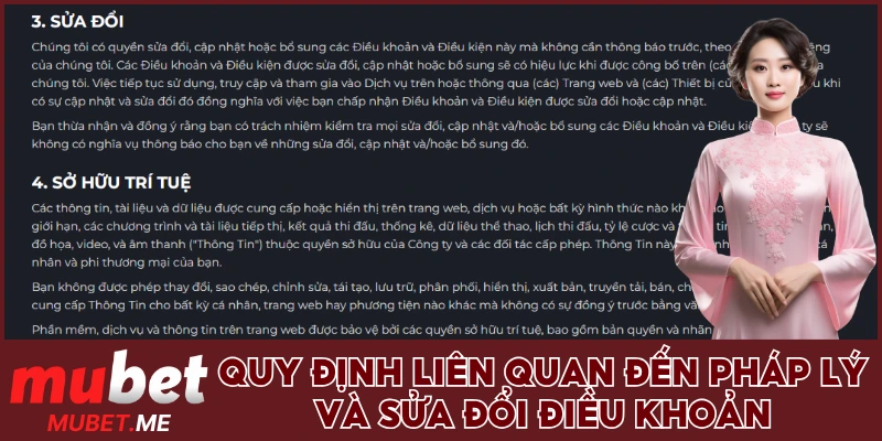 Quy định liên quan đến pháp lý và sửa đổi